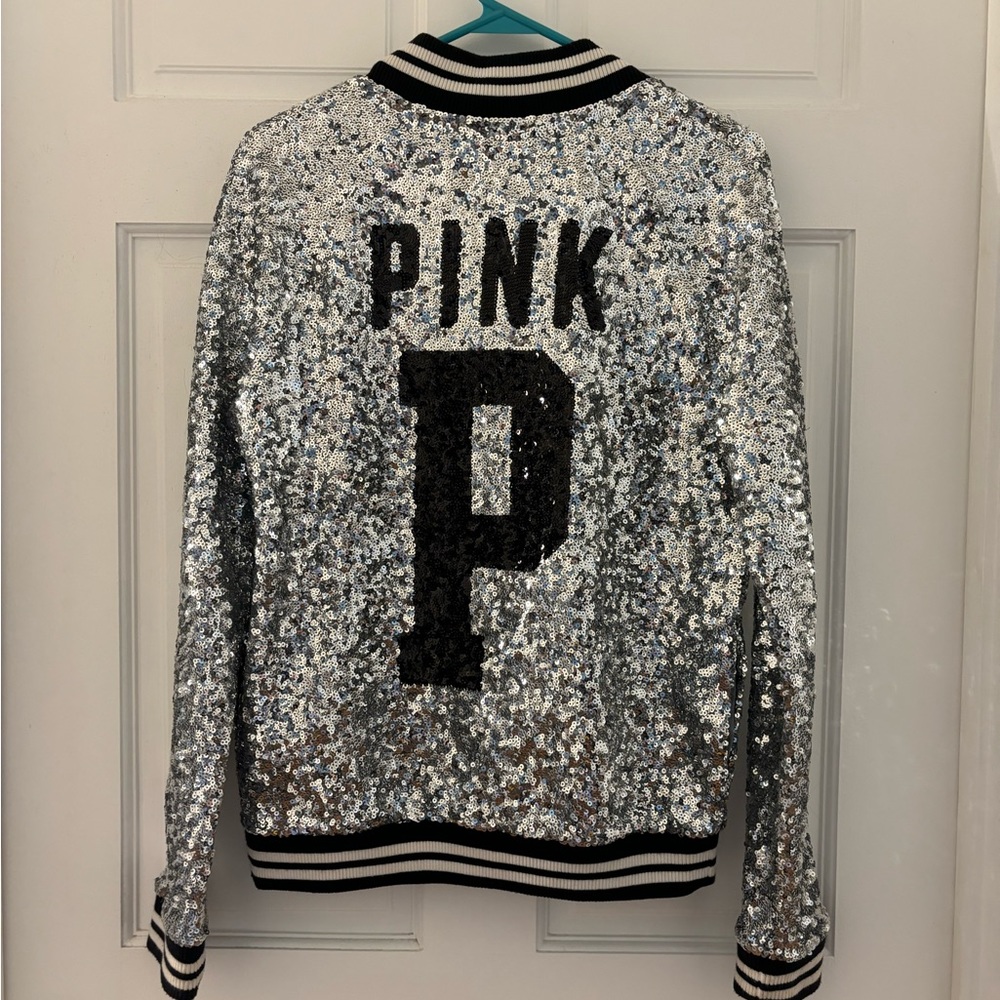 Victoria secret sequin bomber jacket